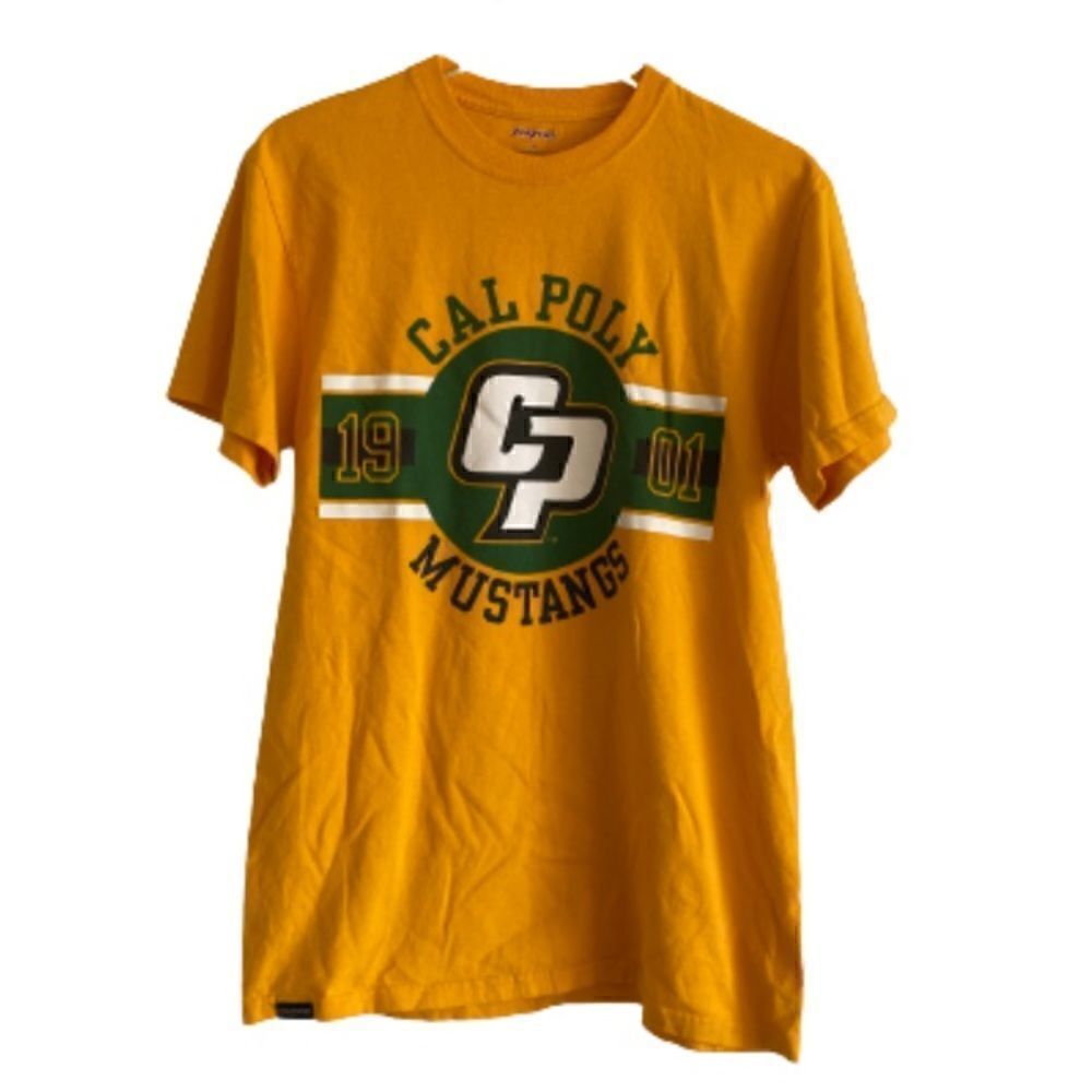 Jansport Cal Poly University Mustangs Yellow Gold T-Shirt Size Medium